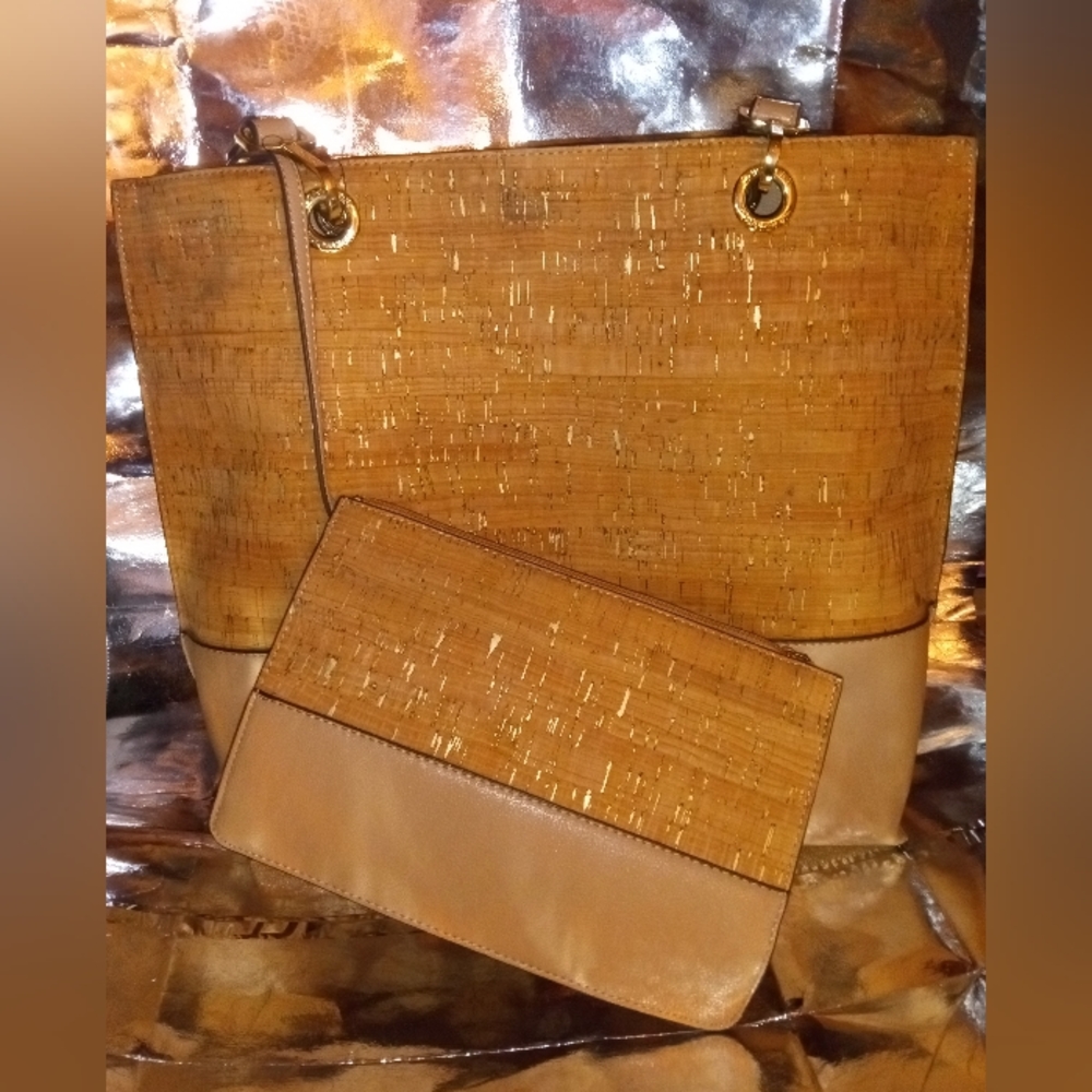 Calvin Klein cork tote & wallet.